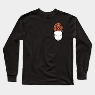 Funny Irish Setter Pocket Dog Long Sleeve T-Shirt